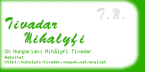 tivadar mihalyfi business card