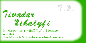 tivadar mihalyfi business card